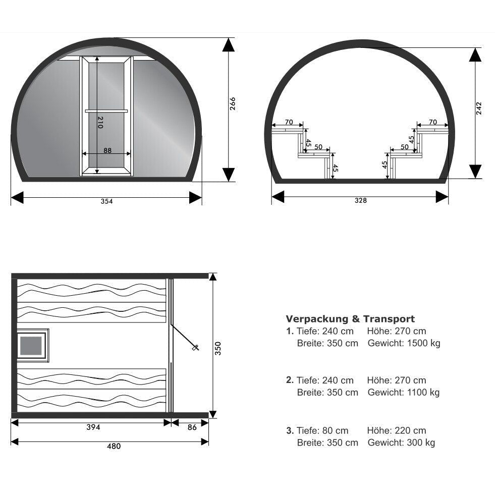   - Alpha Wellness - Outdoor-Sauna Eclipse XL                              