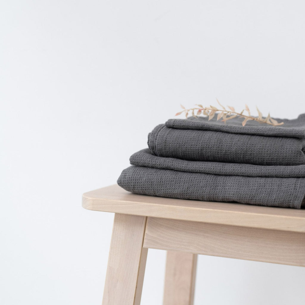 Honeycomb Fine Waffle Towel - Charcoal