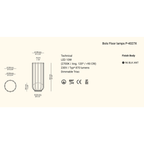   - Estiluz - Lampada da terra Bols P-4027X con vassoio                              