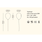   - Estiluz - Wandlamp Balloon A-3050                              