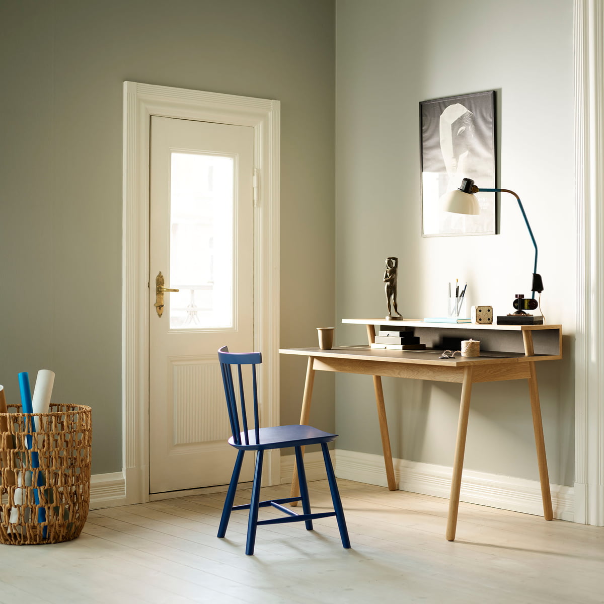 FDB Møbler - J46 Stuhl Buche Flaschengrün