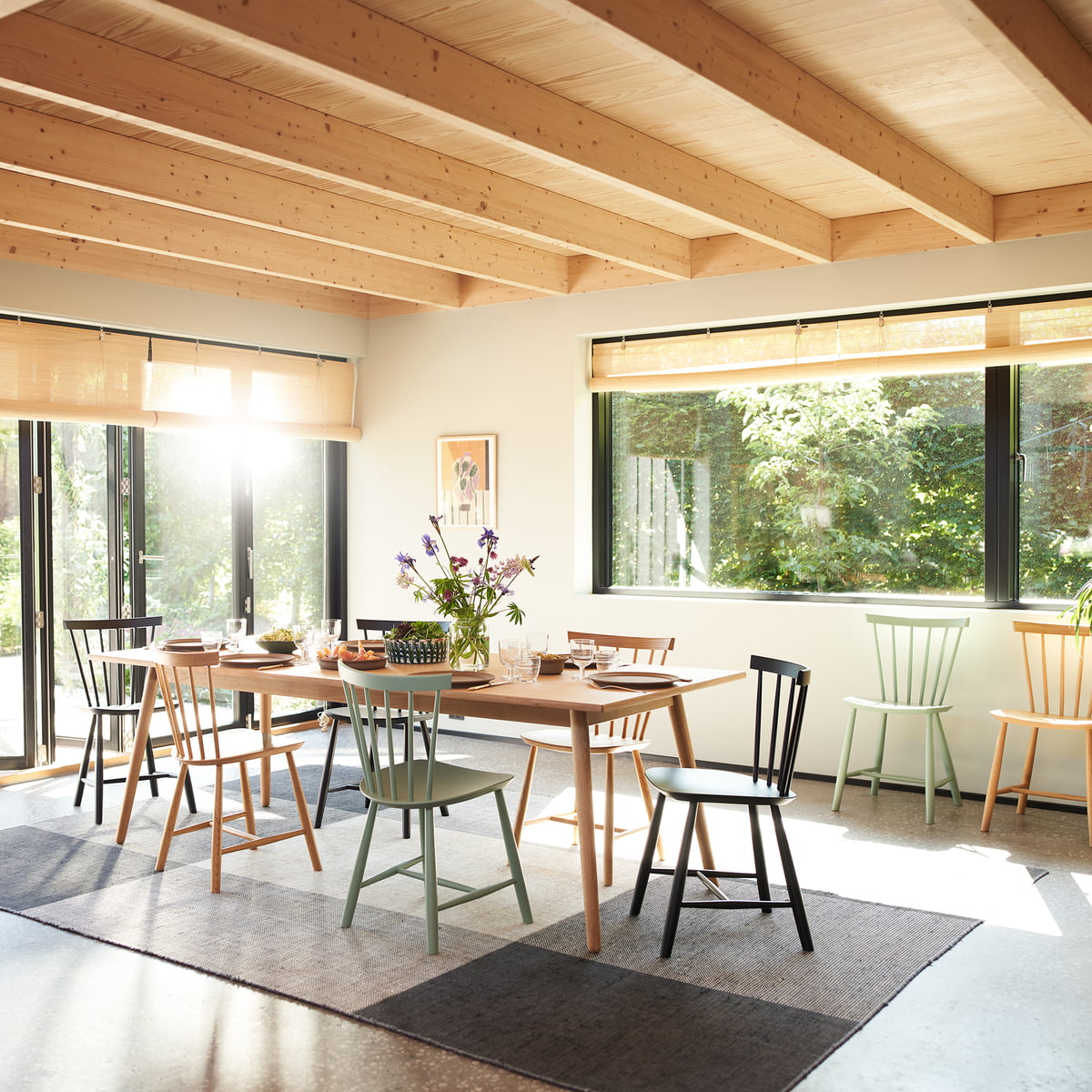 FDB Møbler - J46 Stuhl Buche Mailbox Rot