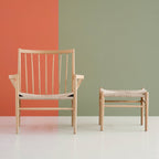 FDB Møbler - Fauteuil lounge J82 en chêne mat laqué