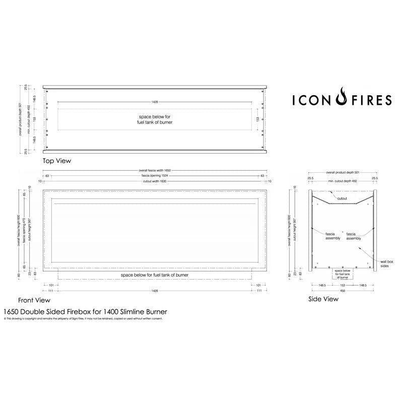 - Icone Incendi - Camino Tunnel Slimline 1650