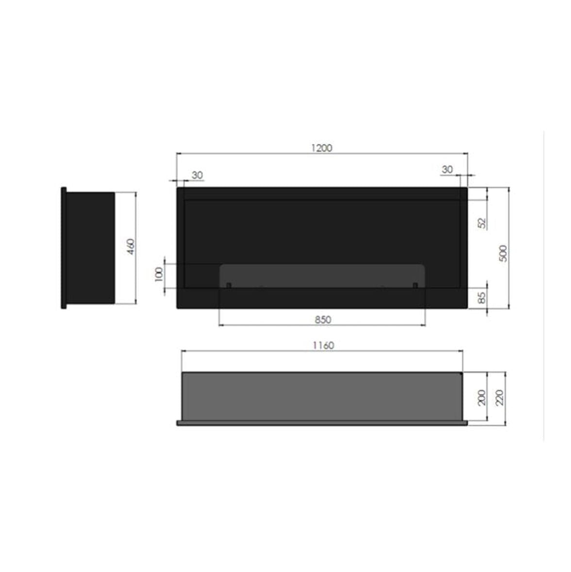 - Infire - Chimenea de etanol en el interior del 1200