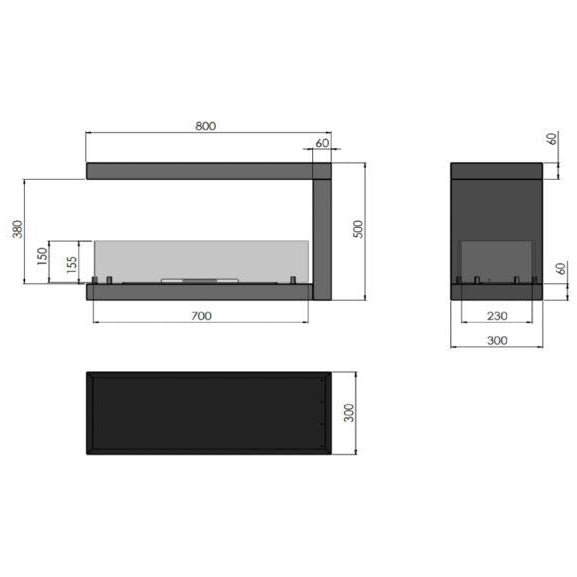   - Infire - Tunnel Ethanol Fireplace Inside U800                              