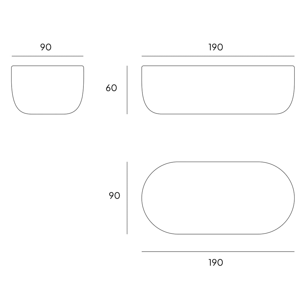 VELTHA® - AQUA Ovale Badewanne aus Peperino