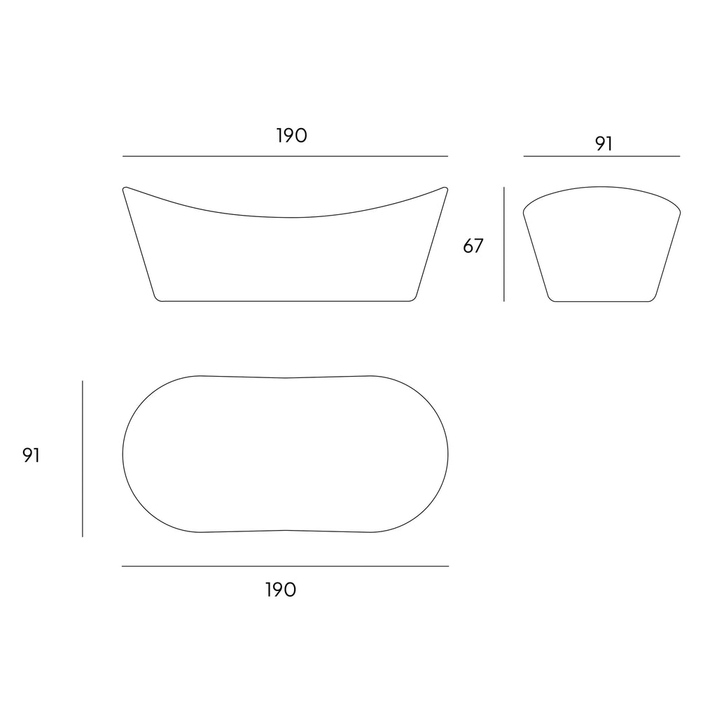 VELTHA® - CARESI Freistehende Badewanne aus Carrara-Marmor