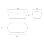 VELTHA® - CARESI Freistehende Badewanne aus Carrara-Marmor