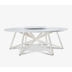 VELTHA® - Runder Tisch HERMU Carrara-Marmor Lazy Susan