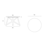 VELTHA® - Runder Tisch UNI Carrara-Marmor