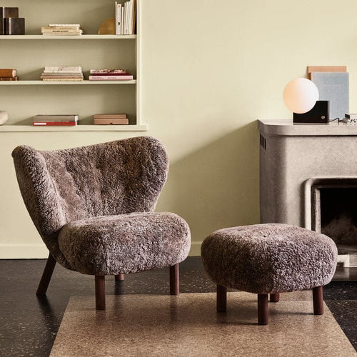 &Tradition - Little Petra Chair Walnut / Sheep Fur Sahara