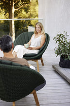 Cane-line - Chaise longue à corde douce Paon gris clair