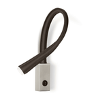 Contardi - Flexibele AP Nikkel / Leren L.600 Spotlight met schakelaar