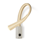 Contardi - Flexibele AP Nikkel / Leren L.600 Spotlight met schakelaar