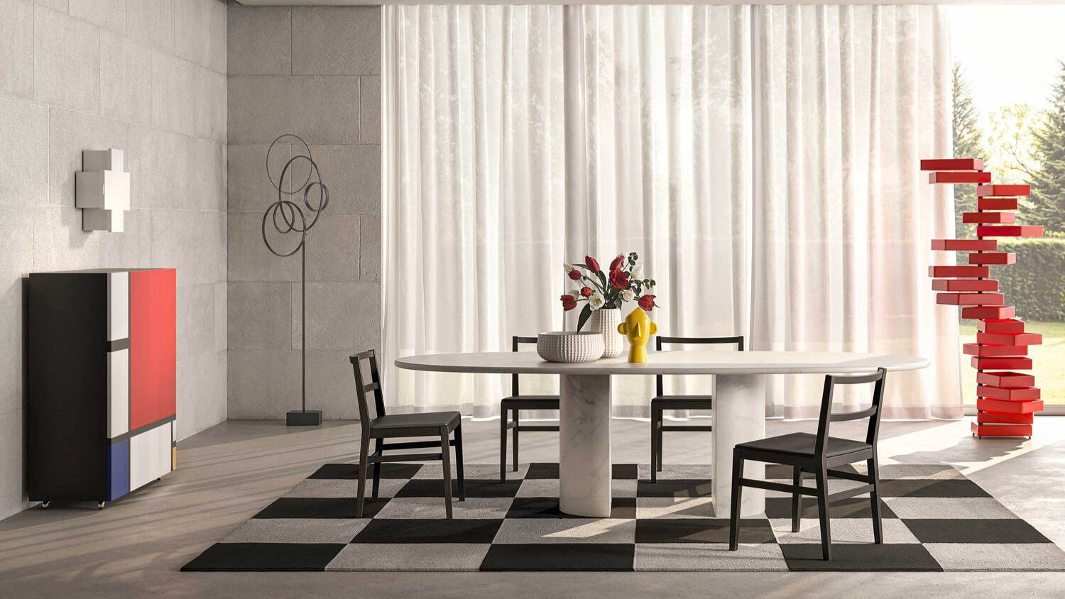 Cappellini - Dolmen da tavola da pranzo in marmo di Giulio Cappellini