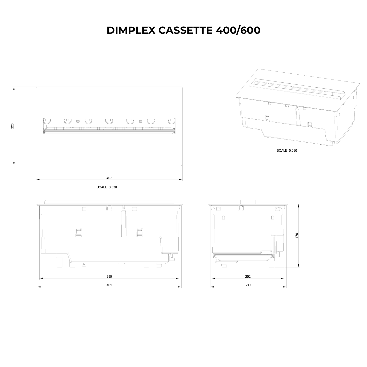 Dimplex - Optimyst Cassette 400/600 Built-in Fireplace