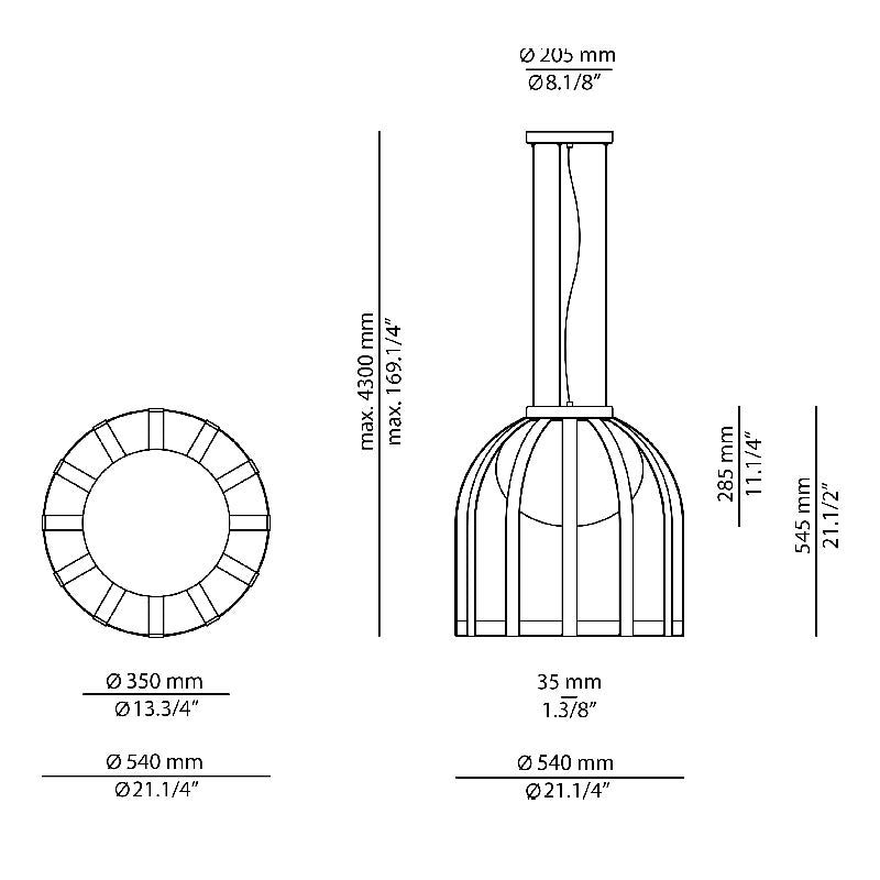 Estiluz - Bols T-4024X Lampe pendante d’extérieur