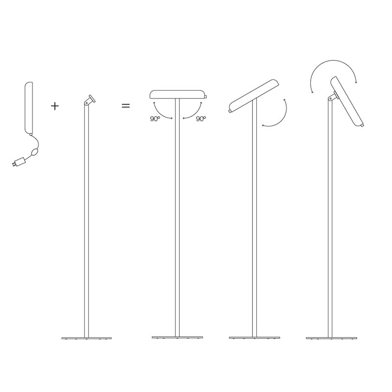 Estiluz - MOOD M-4068 LED-Stehleuchte mit Floor Support