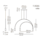 Estiluz - Deckenleuchte Volta T-3536S-W
