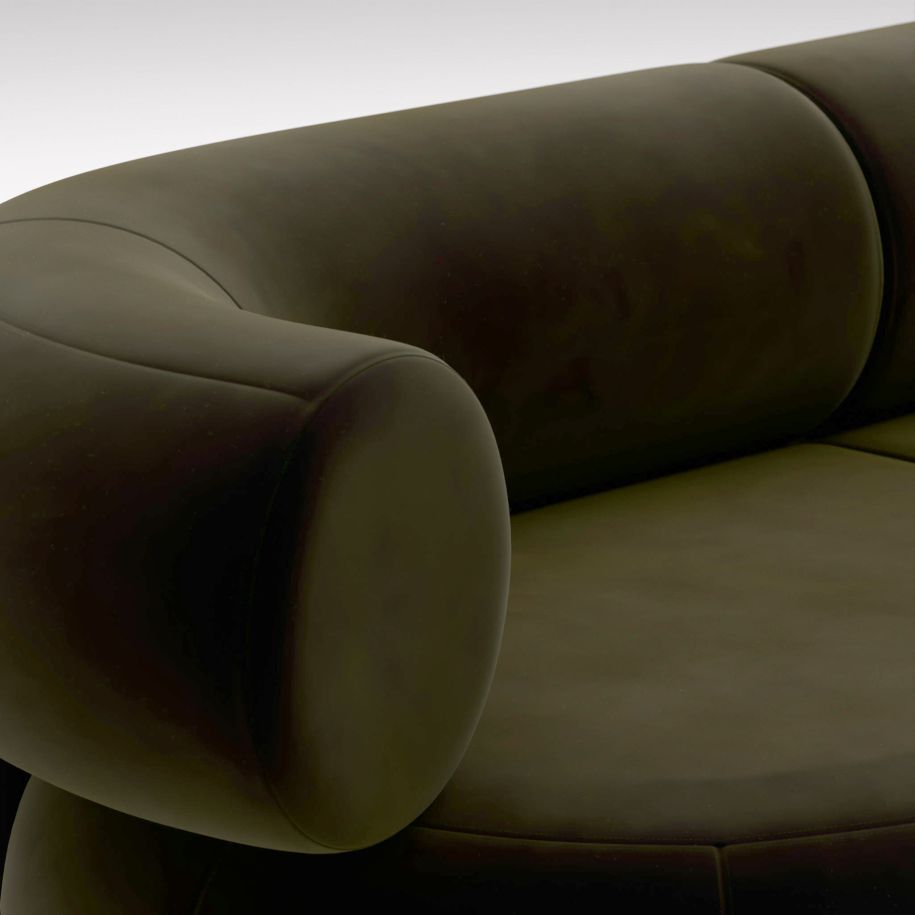 Tom Dixon - Fat L-Form Modular Sofa Velvet Fir Green