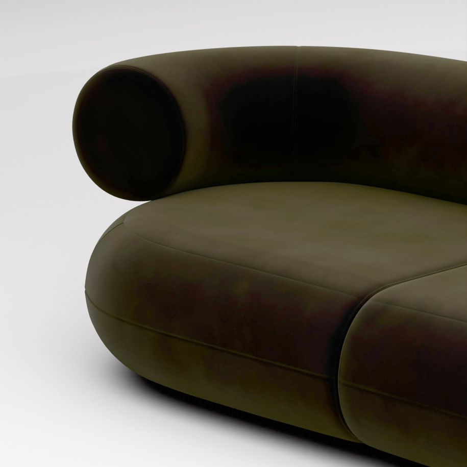 Tom Dixon - Fat L-Form Modular Sofa Velvet Fir Green