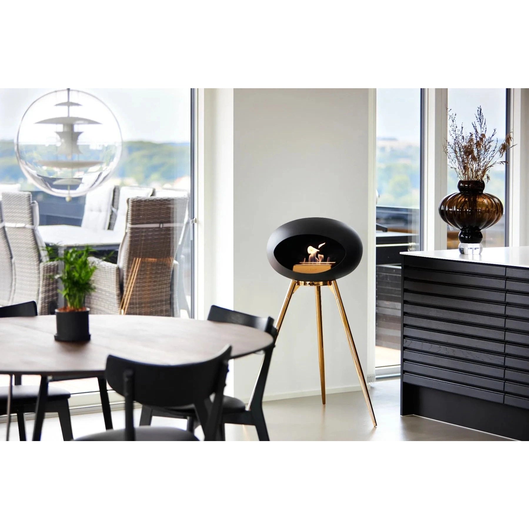 Le Feu - Chimenea de alta bioetanol con madera negra