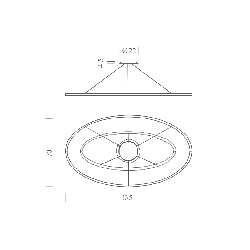 Illuminazione Nemo - Lampada a sospensione Ellisse a doppio LED