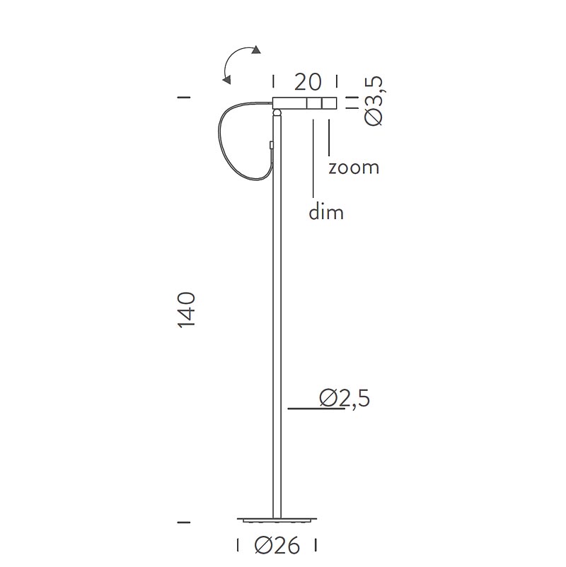Nemo Lighting - Type LED-Stehleuchte / Deckenfluter