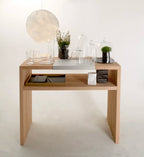 Kamerontwerp - buitentafel / console gemaakt van eikenhouten latten