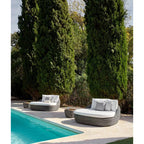 Point - Table d’appoint patrimoniale en osier / teck