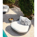 Point - Table d’appoint patrimoniale en osier / teck