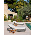 Point - Table d’appoint patrimoniale en teck 64x44