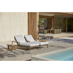 Point - Table d’appoint patrimoniale en teck 64x44