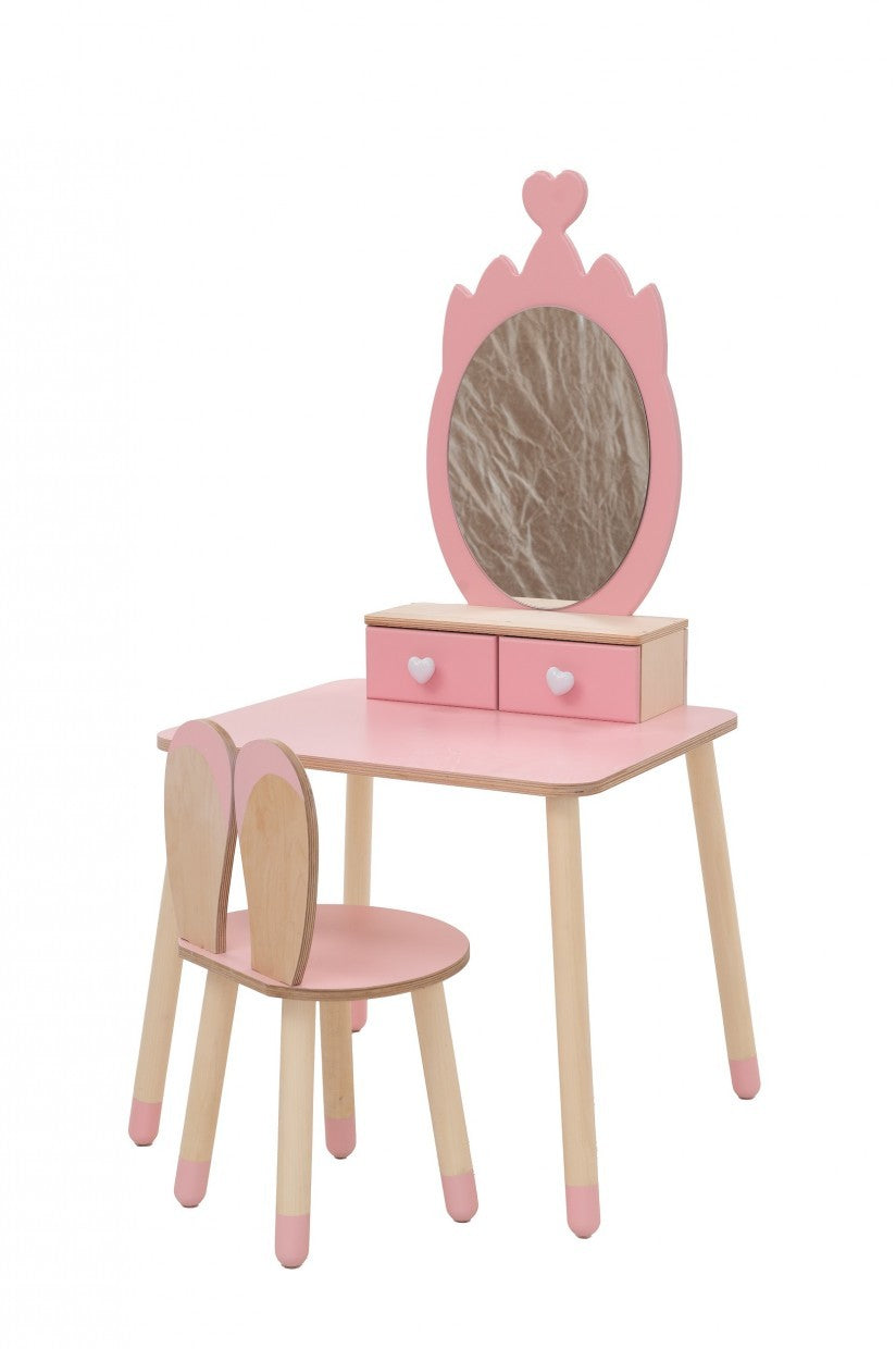 Princess Beauty Table with Mirror - Crown