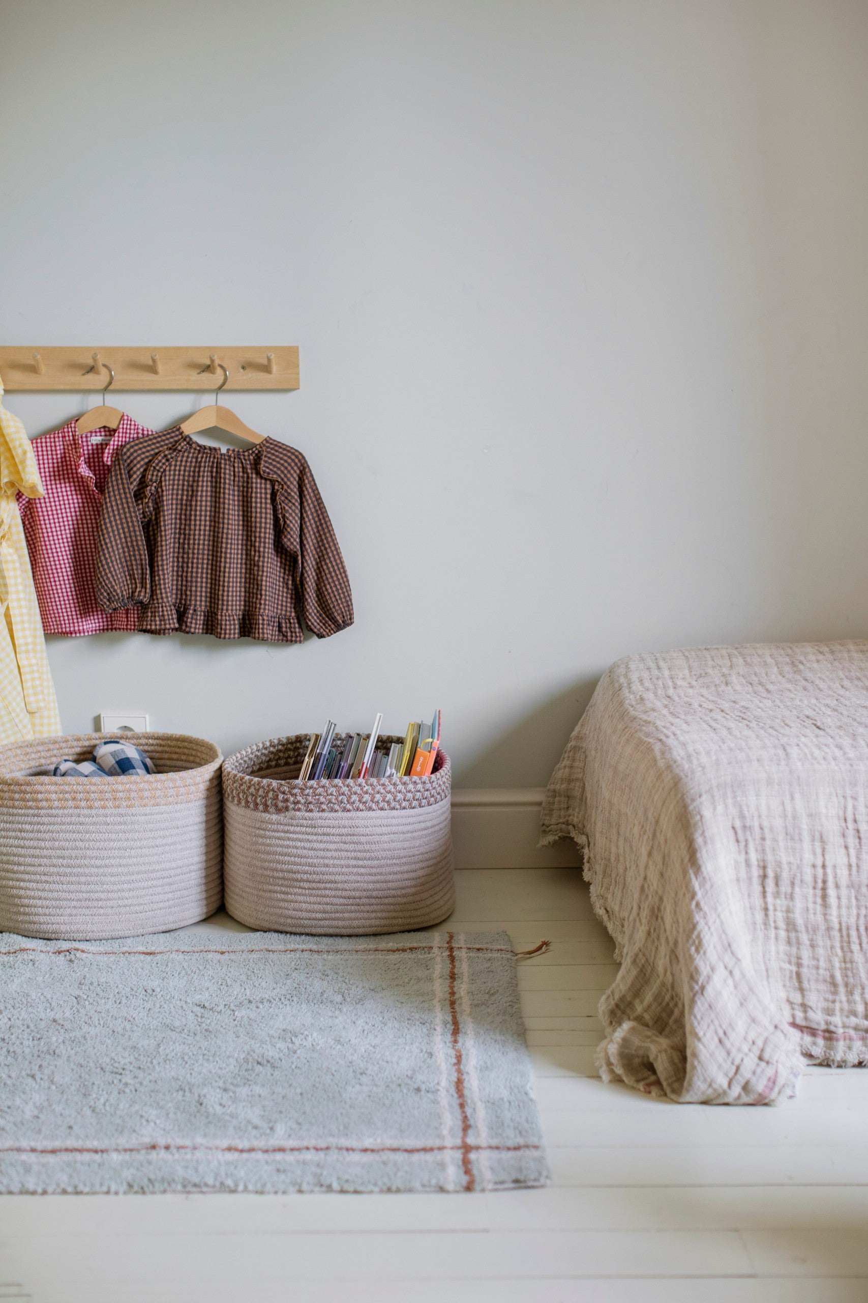 Tapis de cuisine lavable bleu sauge, 90x130 cm