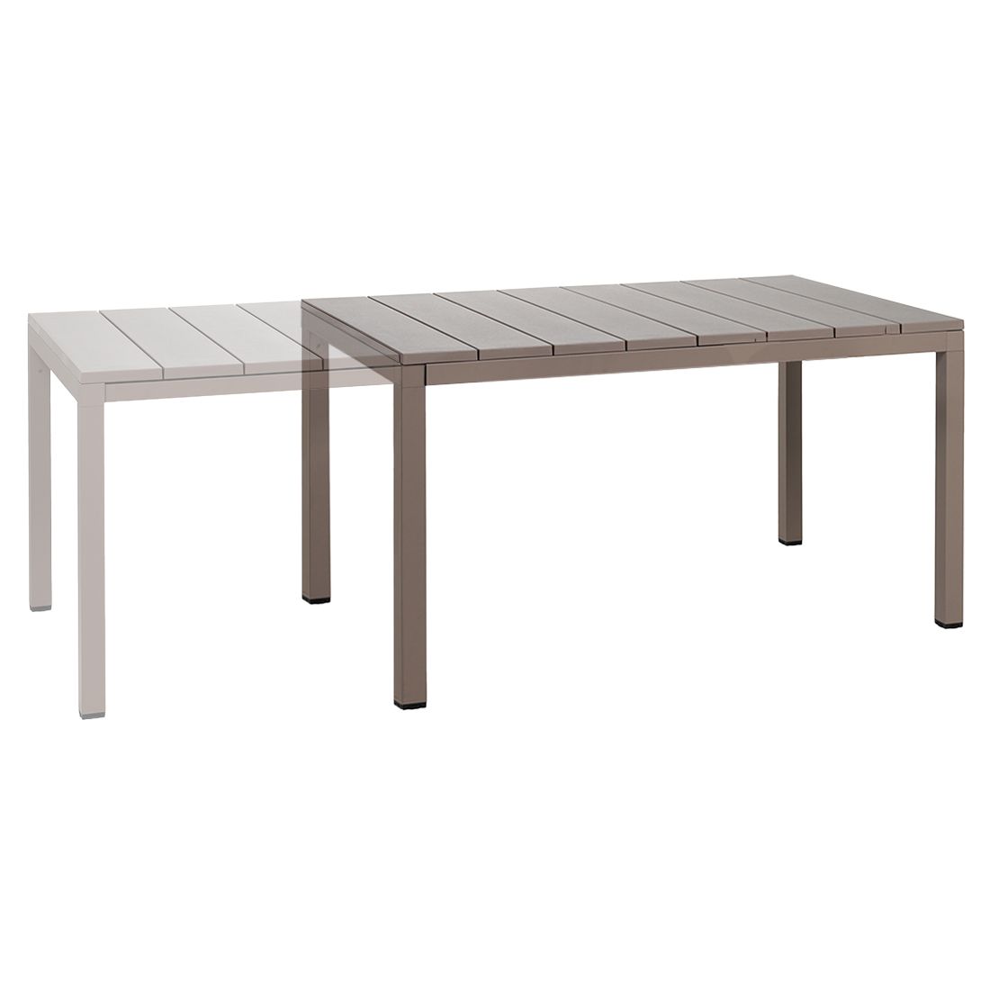 Set di mobili da giardino Nardi Net 9 pz. con tavolo 210/280x100 cm Taupe