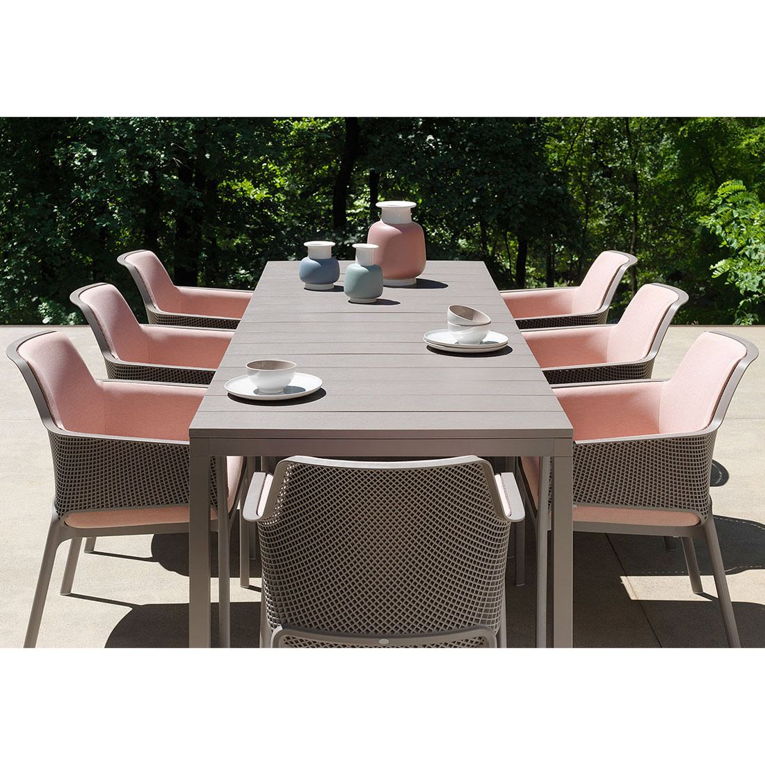Nardi Net Ensemble de meubles de jardin 9 pièces avec table 210/280x100cm Taupe