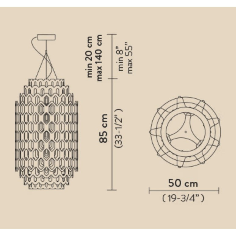 Slamp - CHANTAL SUSPENSION LED pendant lamp in 3 colors