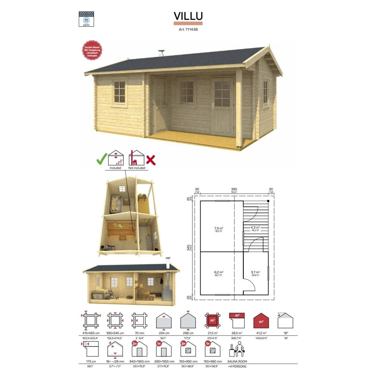 Tene VILLU Maison de sauna